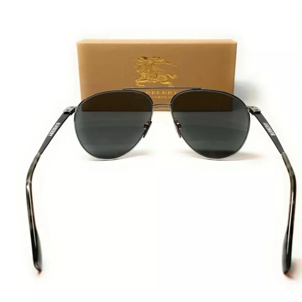 Burberry Men's Gunmetal Matte Black Sunglasses!